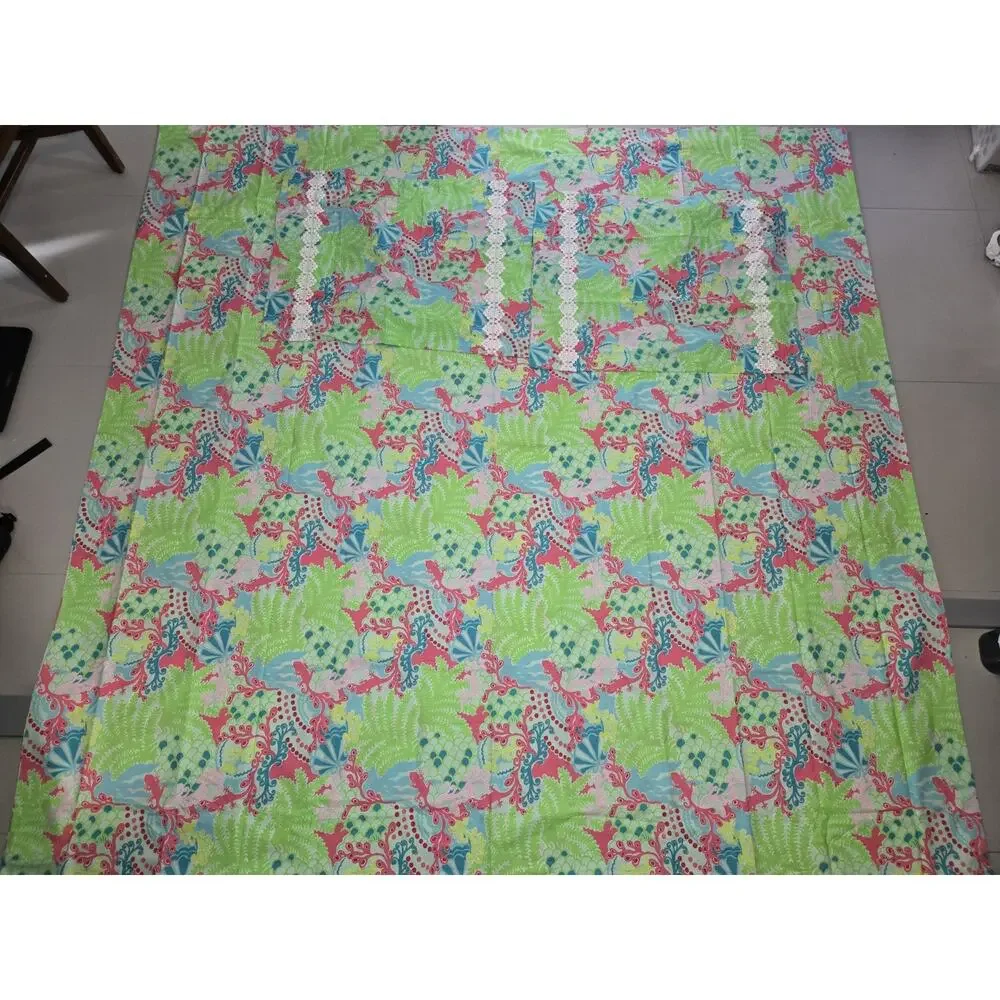 LILLY PULITZER Gecko Garnet Hill Full Queen DUVET Cover & 2 Shams